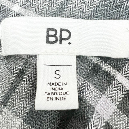 BP Womens Small Black Plaid Long Sleeve Top with Sharkbite Peplum Bottom