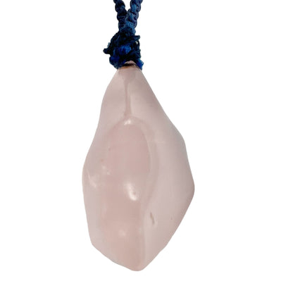 Cord Fetish Necklace 28 in Precious Gemstone Animals Rose Quartz Pendant