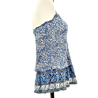 American Eagle Outfitters Tank Top Women's XS Blue Black White Flared Hem