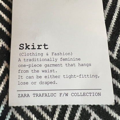 Zara Trafaluc Fall Winter Collection Pencil Skirt S Black White Zigzag NWT
