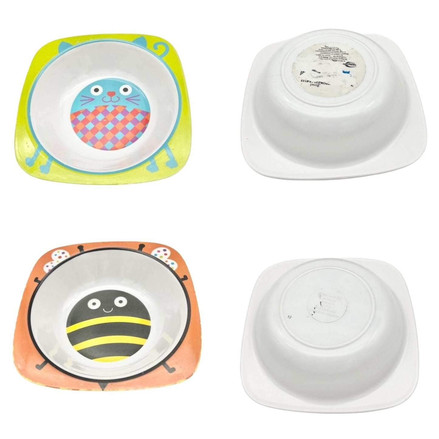 Bundle of 6 Pieces Melamine Mixed Children Dishes Bowls and Plates