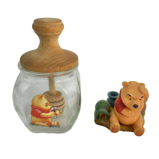 Small Pooh Jar and Even Thinking Makes Me Hungry Figurine EUC