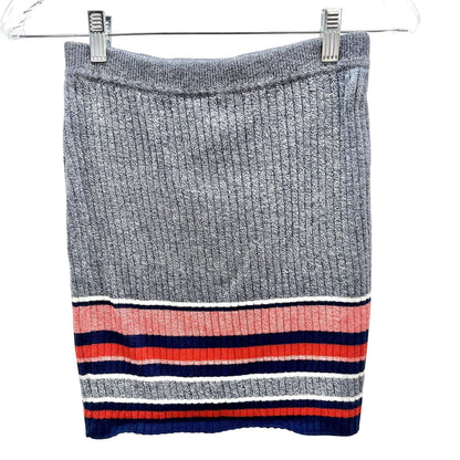 Lovers + Friends Pencil Skirt Women's S Blue Ribbed Elastic Waist 16" Long EUC