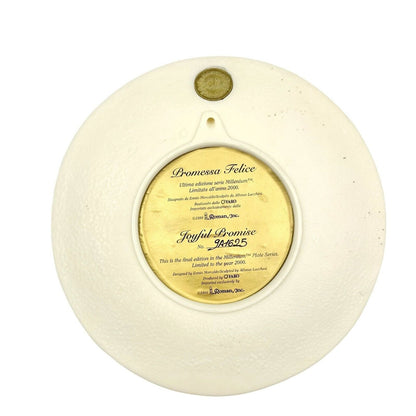 Vintage 1998 Faro Plate 8 inch Round Beige Joyful Promise No. 9A1625 Millennium