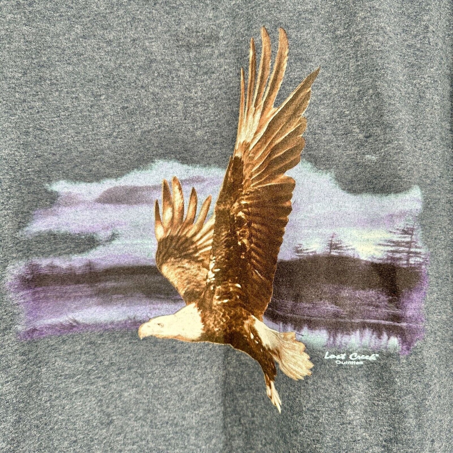 Gildan Heavy Cotton T-shirt XL Blue Gray SS Lost Creek Outfitters Eagle EUC