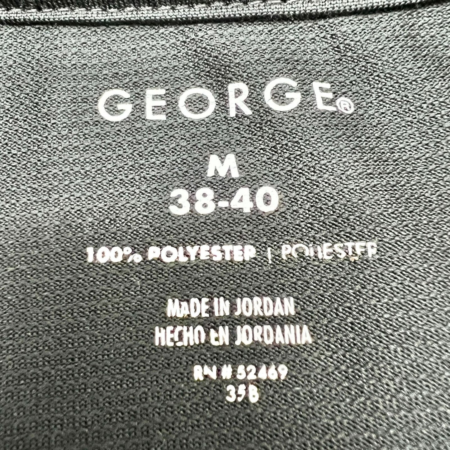 George Polo Style Shirt Men's M 38-40 Black Short Sleeve 3 Button Front