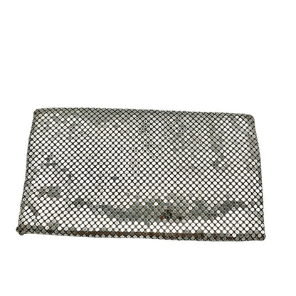 Vintage Whiting & Davis Co Purse Silver Mesh 6.5 x 3.5 Clutch Crystal Clasp