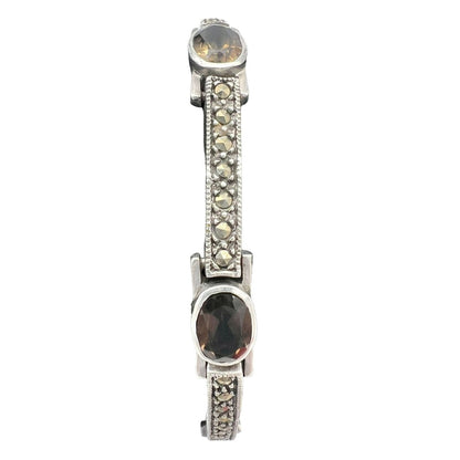Bracelet Womens 7 in Sterling Silver Marcasite 5 Stone Clasp Closure