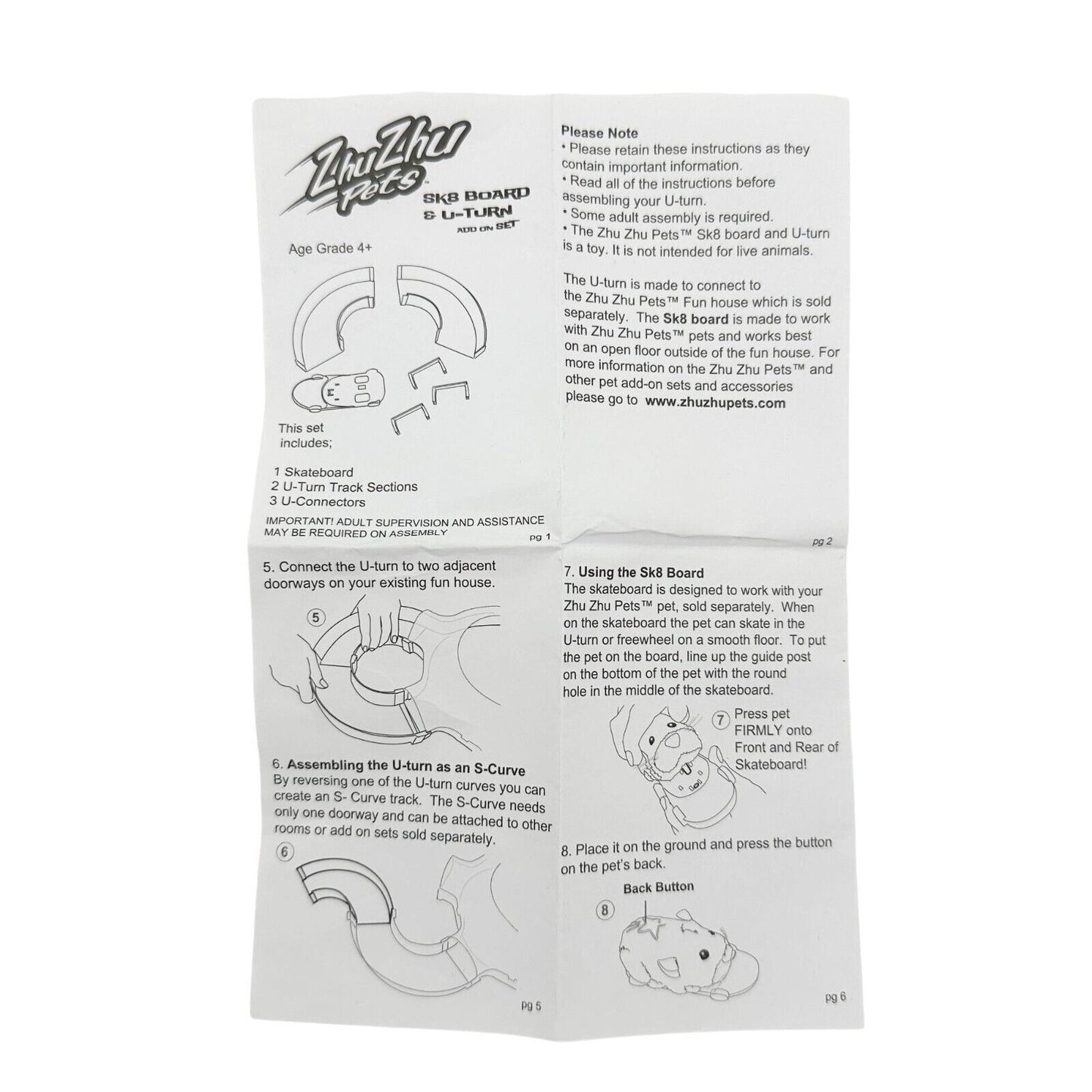 ZhuZhu Pets SK8 Board & U-Turn Add On Set