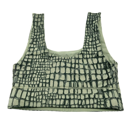 Fabletics Sports Bra Women's S Green Reversible Animal Print Solid