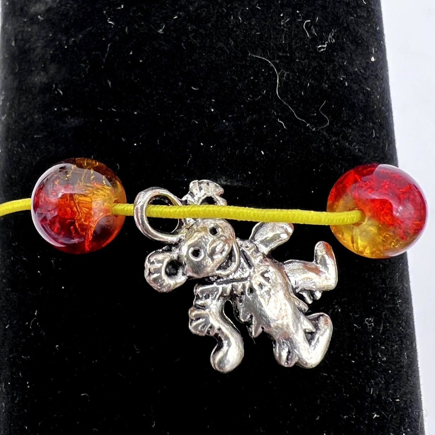 Bracelets Set of 2 String Bead Grateful Dead Bear Adjustable NWOT