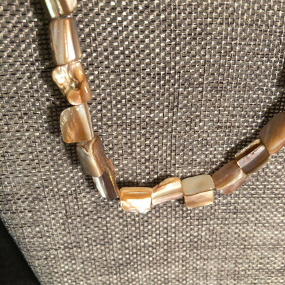 Abalone 18 inch Necklace and 9 inch Bracelet Silvertone Jewelry Set