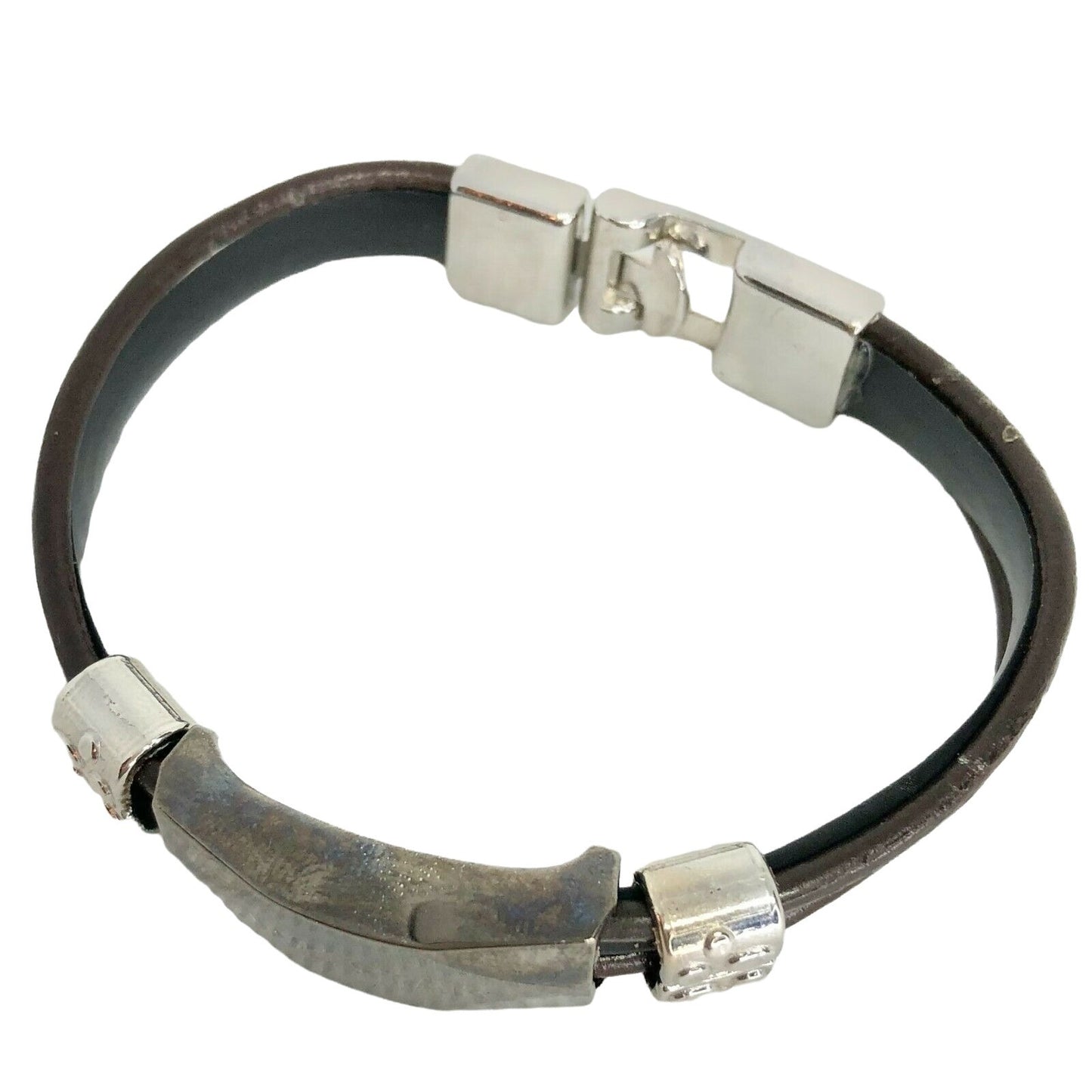 Five Star Black Bracelet Brown and Black Twine with Plate New