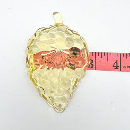 Vintage Amber Grape Trinket Dish 4.5 x 3 Glass Leaf Shape