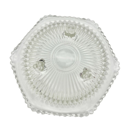Bowl 6.5 x 2.5 Clear Glass Faceted Footed