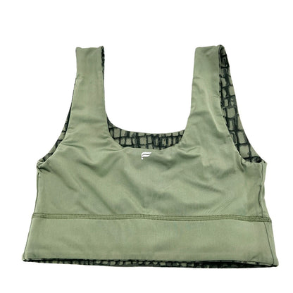 Fabletics Sports Bra Women's S Green Reversible Animal Print Solid