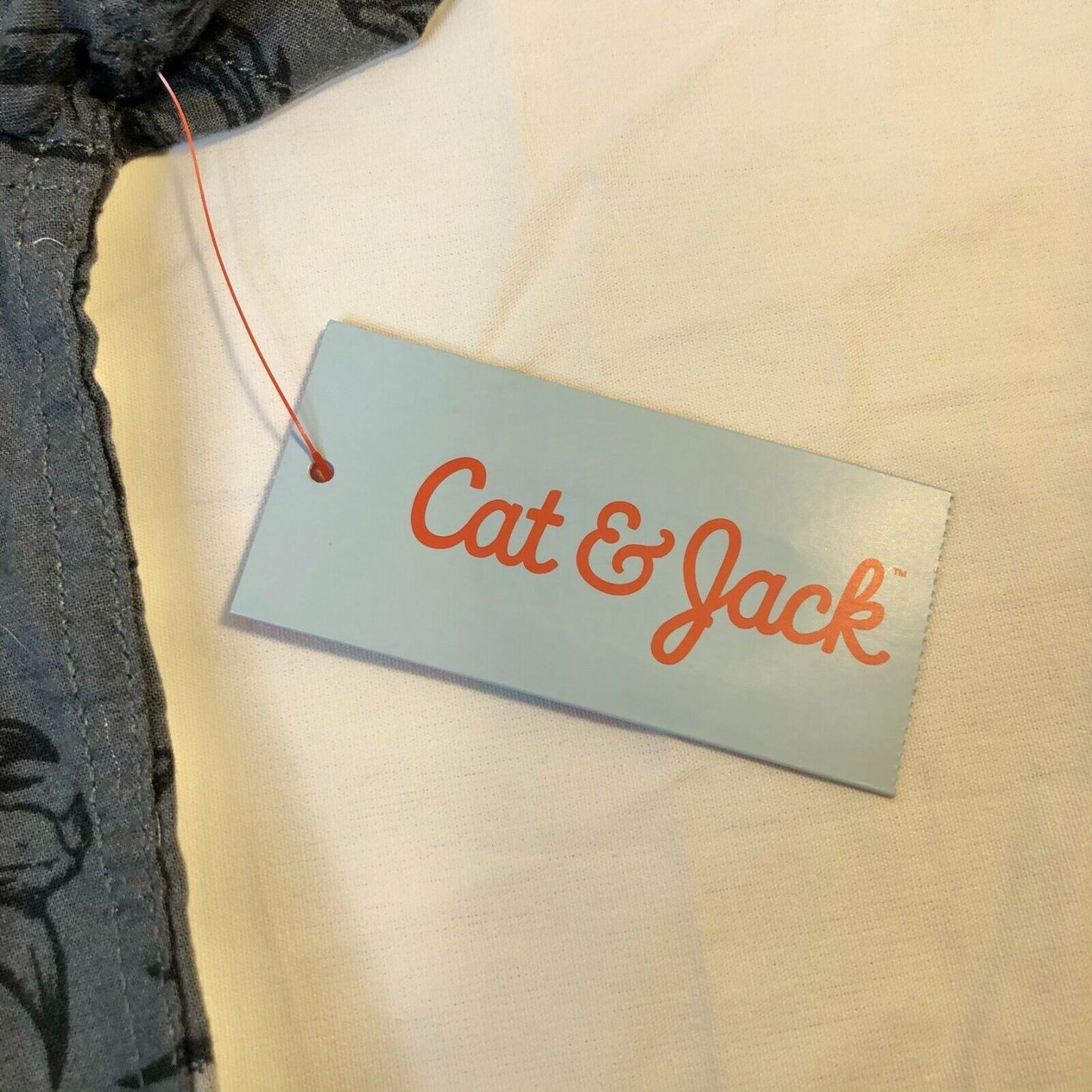 Cat & Jack 12M Dinosaur Woven Black and Gray Button Down Shirt NWT