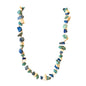 Handcrafted Necklace Beachy Stones Glass Beads Marbled Blues and White NEW