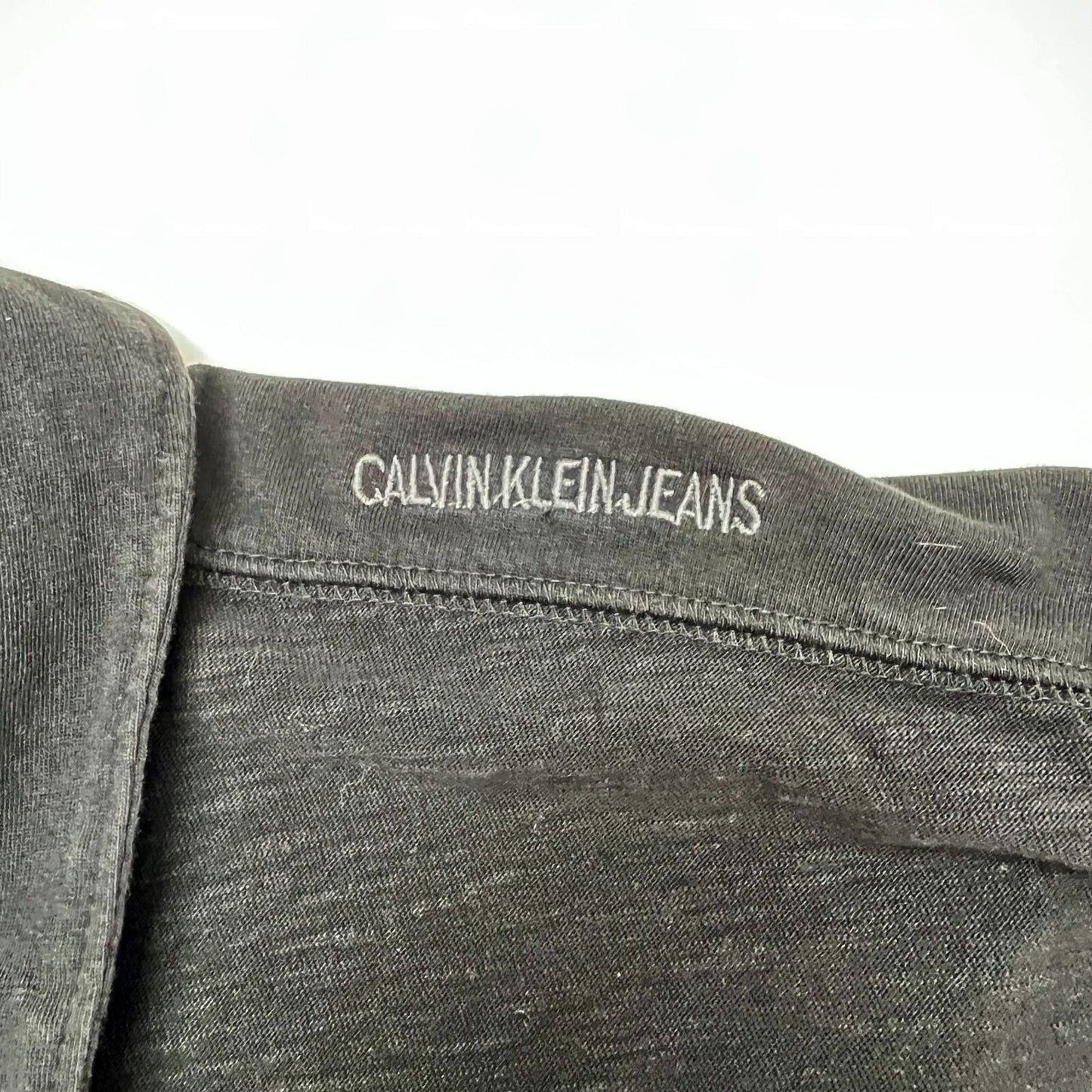 Calvin Klein Jeans Shirt Womens XXL Black Short Sleeve Open Neck Collar