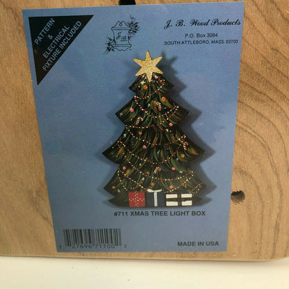 Wooden Christmas Tree Light Box Kit Craft  Real Lights NIP
