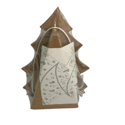 Wooden Christmas Tree Light Box Kit Craft  Real Lights NIP