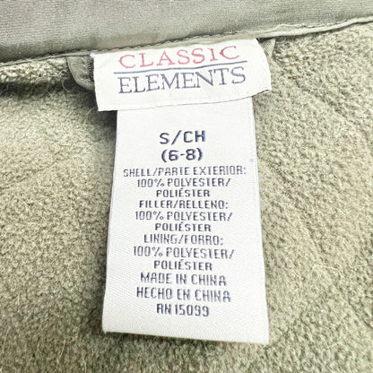 Classic Elements Women's Small Olive Quilted Jacket Fleece Lined Cinch Waist