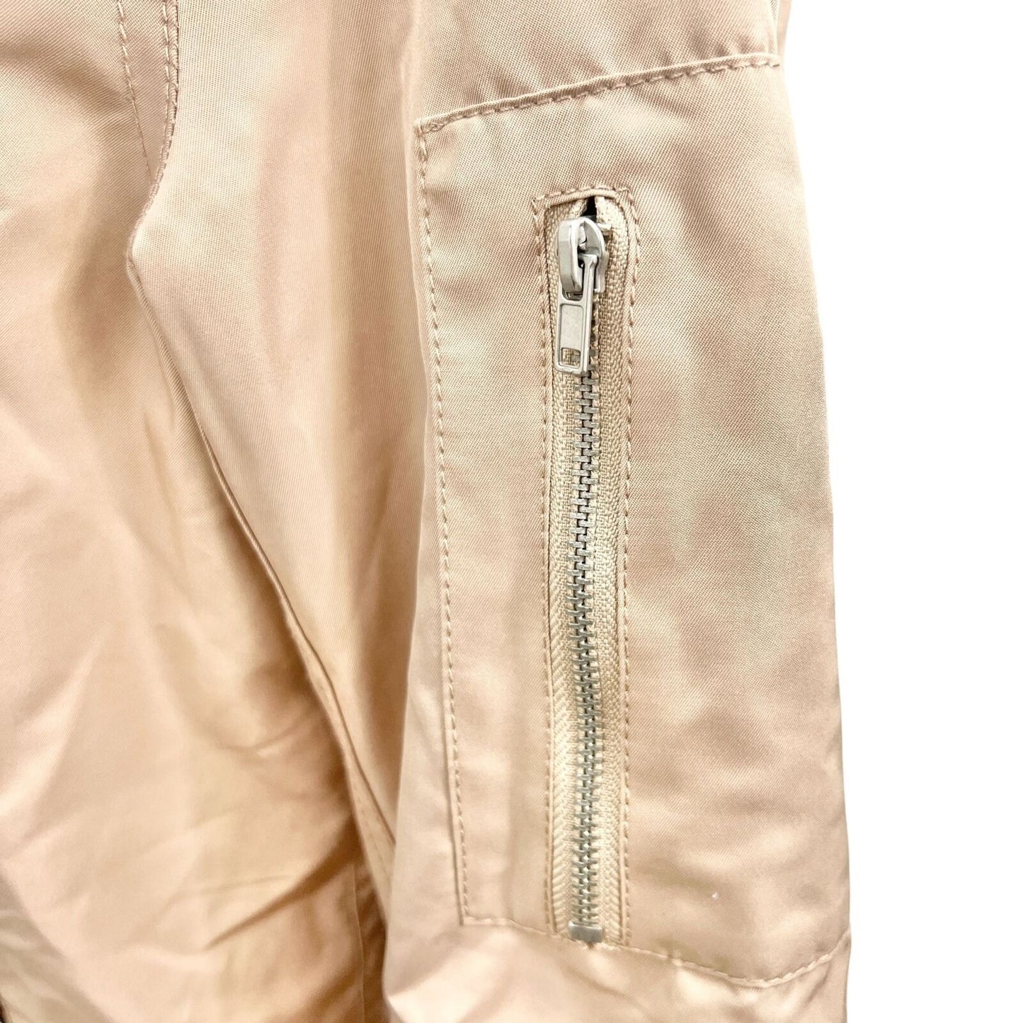 Forever 21 Hoodie Jacket Small Tan Gray Double Layer Zip Pockets