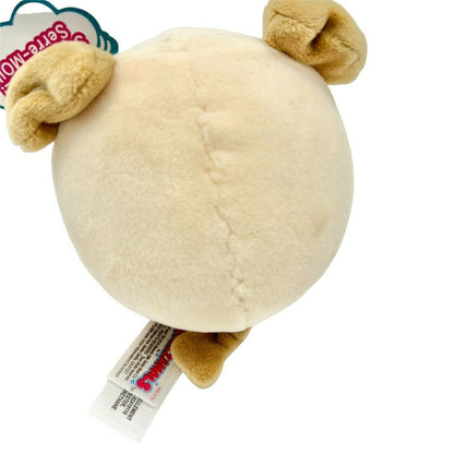 Squeezamals Dan the Dog Brown Puppy Plush Pink Cheeks 4" Stuffed Animal