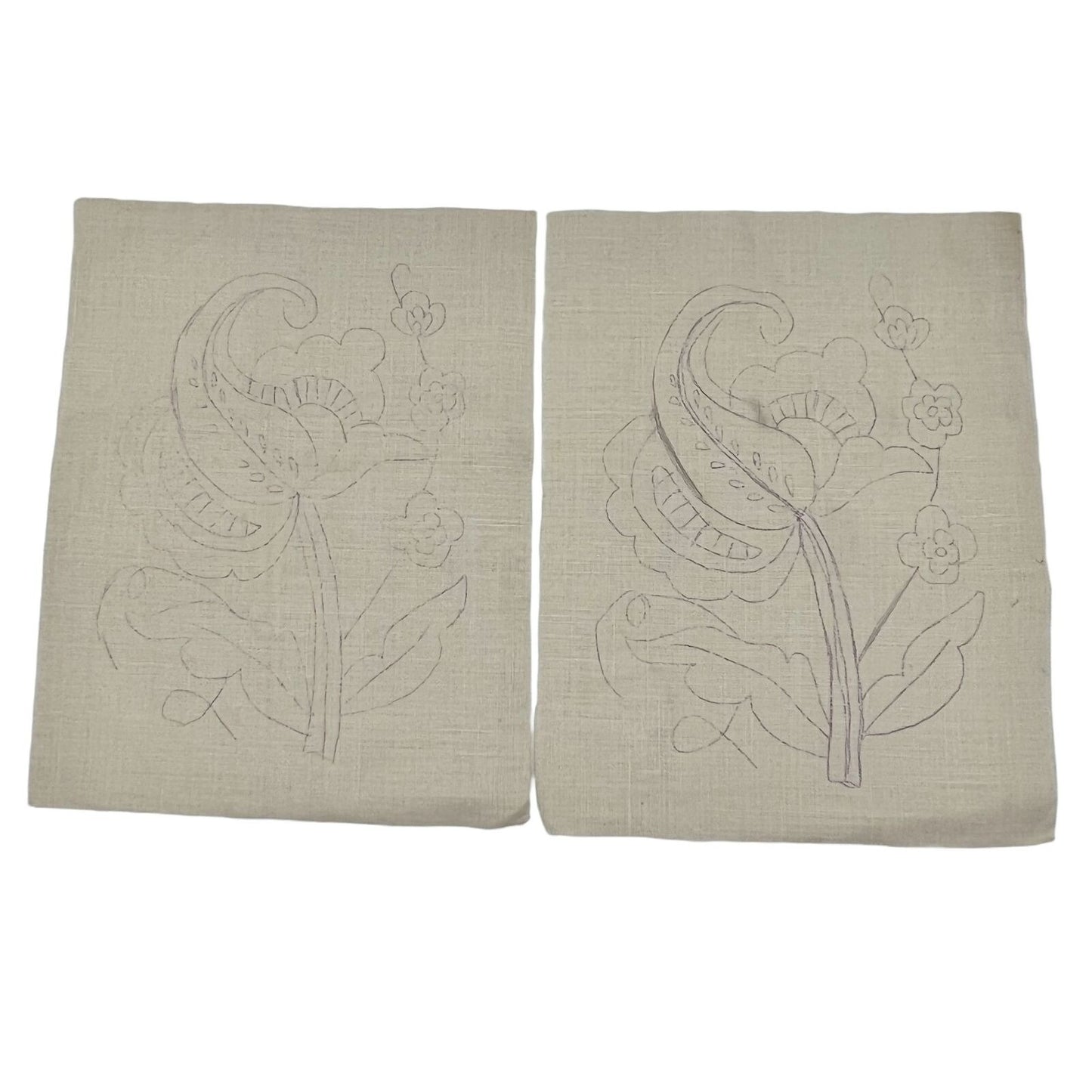 Set of 10 Flower Needlepoint Embroidery Pattern Printed on Linen