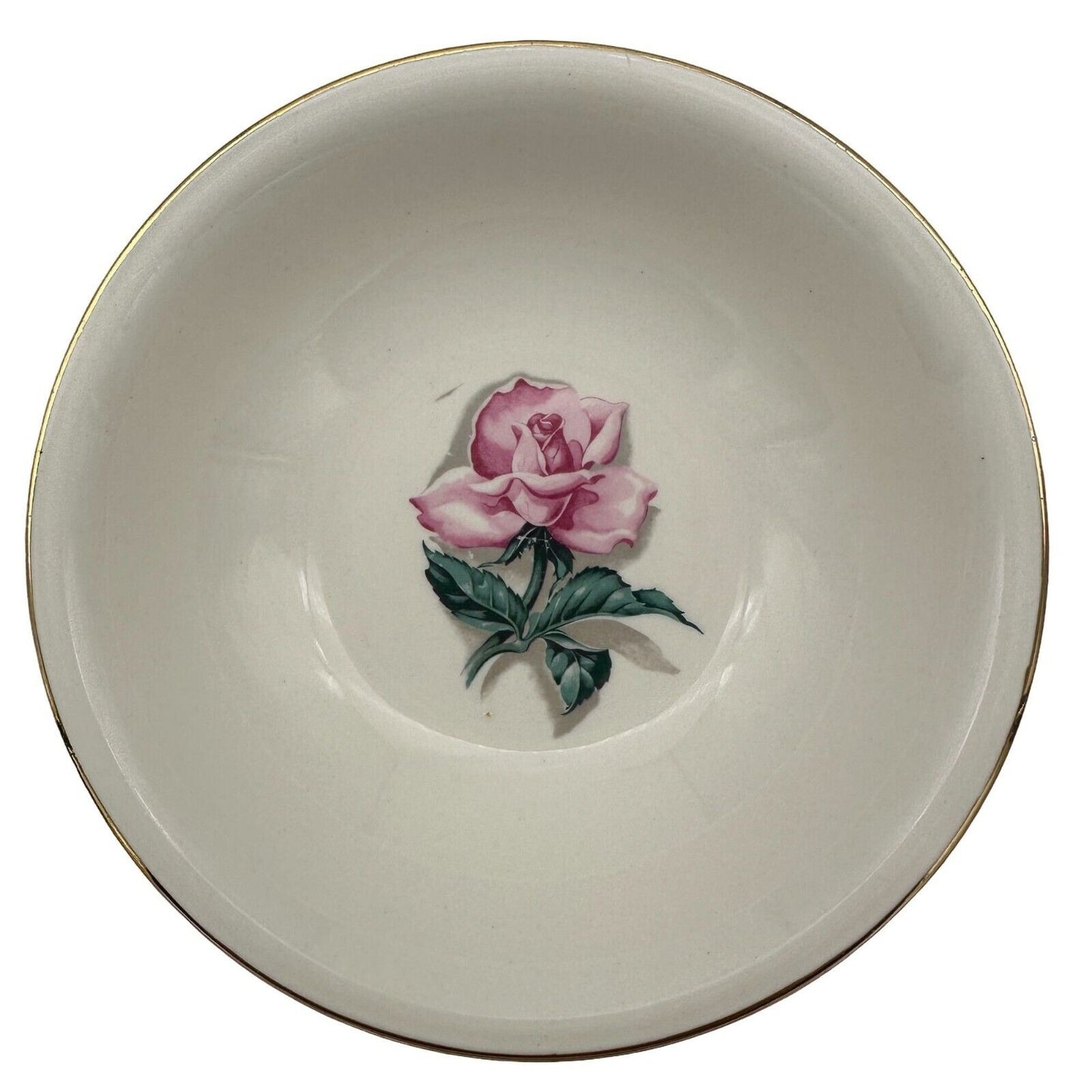 Homer Laughlin Eggshell Nautilus Rhythm Rose China Cereal Bowls Set of 8 5.5 in