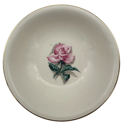 Homer Laughlin Eggshell Nautilus Rhythm Rose China Cereal Bowls Set of 8 5.5 in