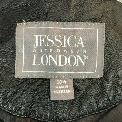 Jessica London 20W Black Leather Blazer Classic Stylish Women NWT