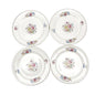 Eggshell Nautilus Set of 4 Plates 6 inch Cream Gold Trim Flowers