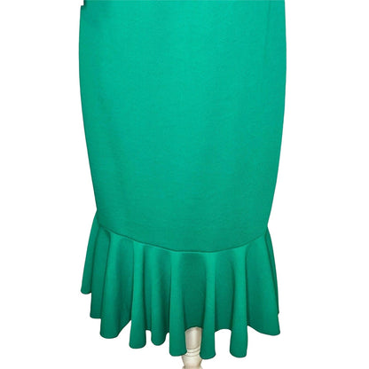 LuLaRoe Cici Women's Medium Dress Emerald Green Ruffles Textured NWT retired