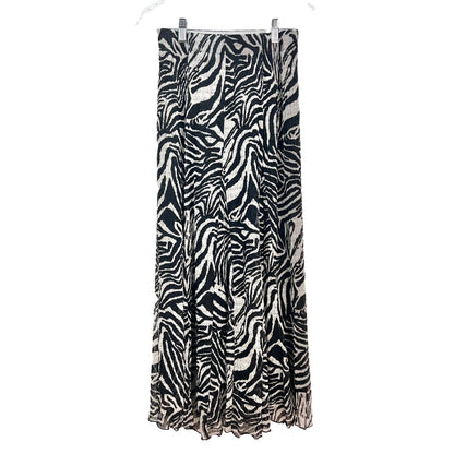 Chico's Maxi Skirt Womens Size 0 Black White Zebra Lace Print 34in long NWT