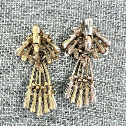 Vintage White Bead Adjustable Cuff Bracelet and White Clip-on Earrings