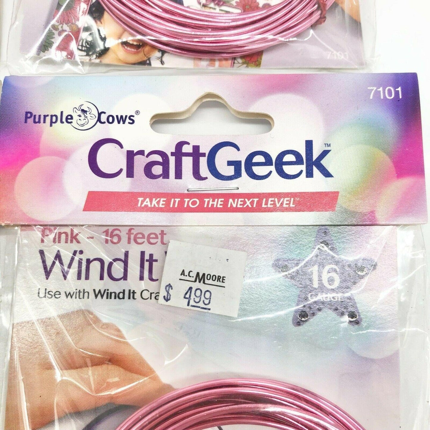 Purple Cows Craft Geek Wind It Wire 16 Gauge Pink 4 Packs