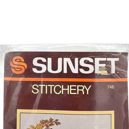 Vintage 1984 Sunset Stitchery The Time of Life #746 Needlepoint Kit 5x7 in