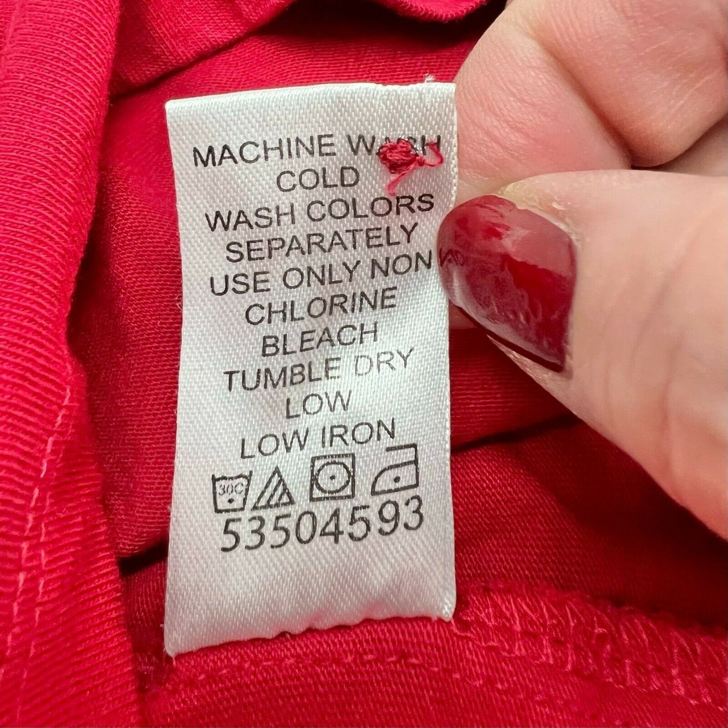 Woman Within M 14/16 Red Short Sleeve Shirt Button Accent