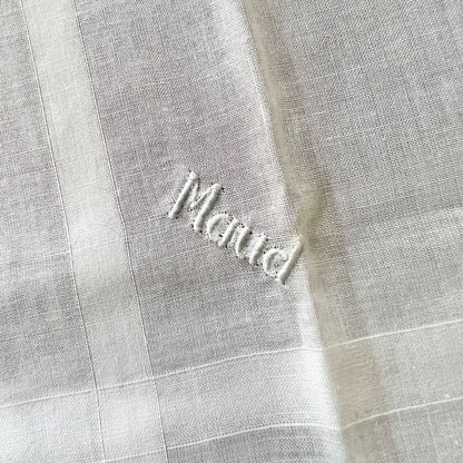 Set of 2 Vintage Handkerchiefs Womens 12 x 11 White Embroidered Maud 11 x 10 White Embroidered Flowers
