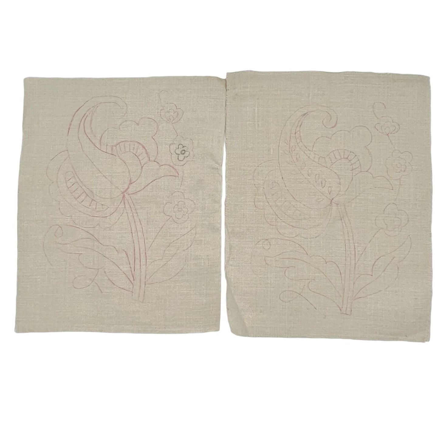Set of 10 Flower Needlepoint Embroidery Pattern Printed on Linen
