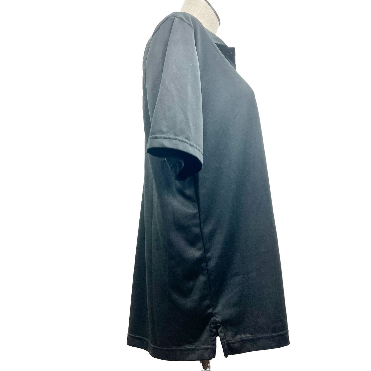 George Polo Style Shirt Men's M 38-40 Black Short Sleeve 3 Button Front