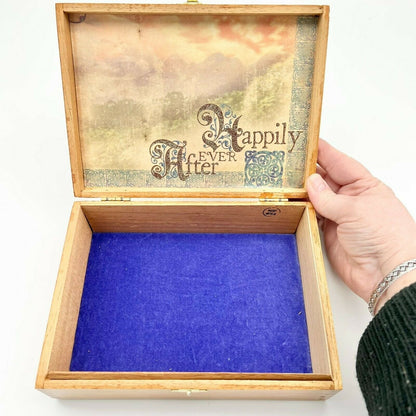 Upcycled Wooden Box Pixie Happily Ever After Storage Box Treasures
