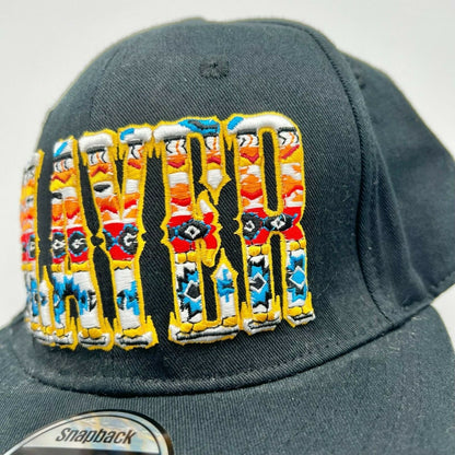 PLAYER Multicolor Lettering Black Baseball Hat Snapback Carbon Elements Adjust
