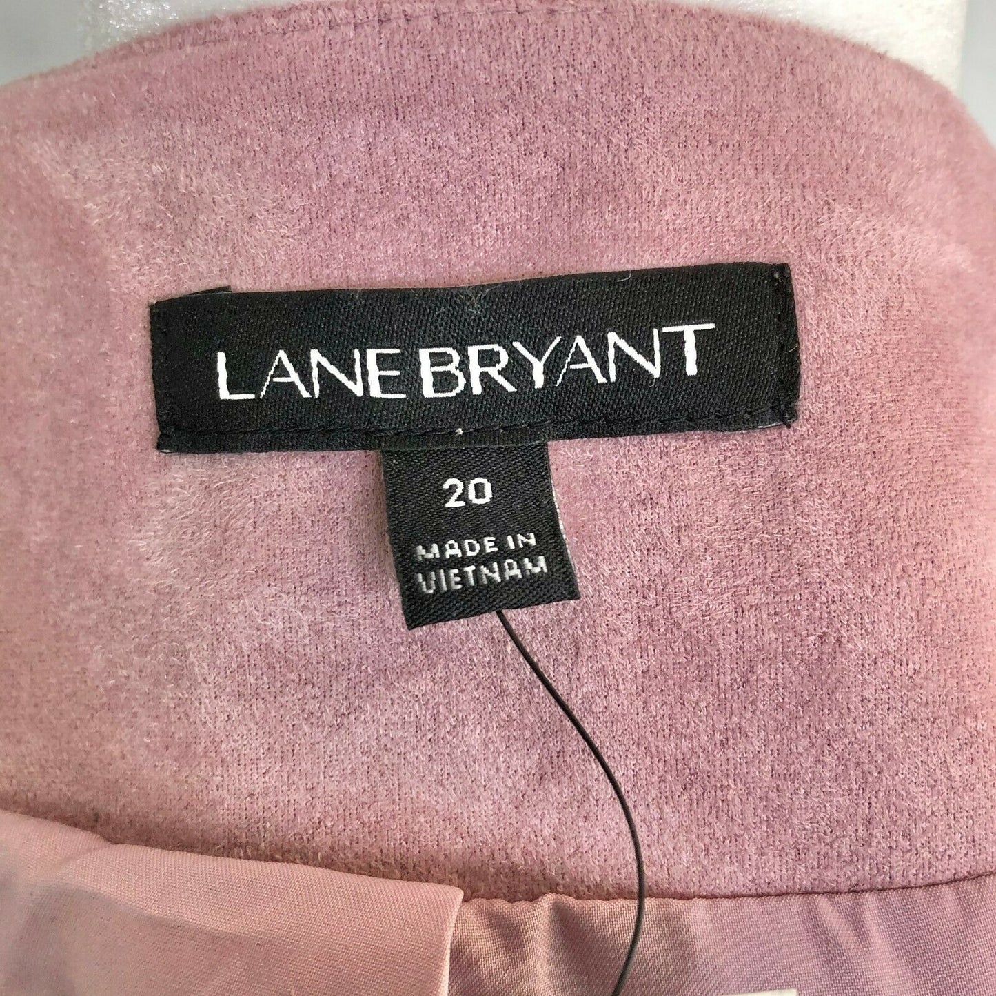Lane Bryant Jacket Womens 20 Suede-look Zip Pink Surprise Back Tie NWT