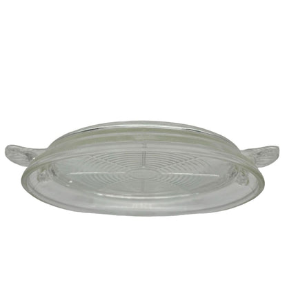 Vintage Crystal Clear Glass 8 in Round Hot Plate