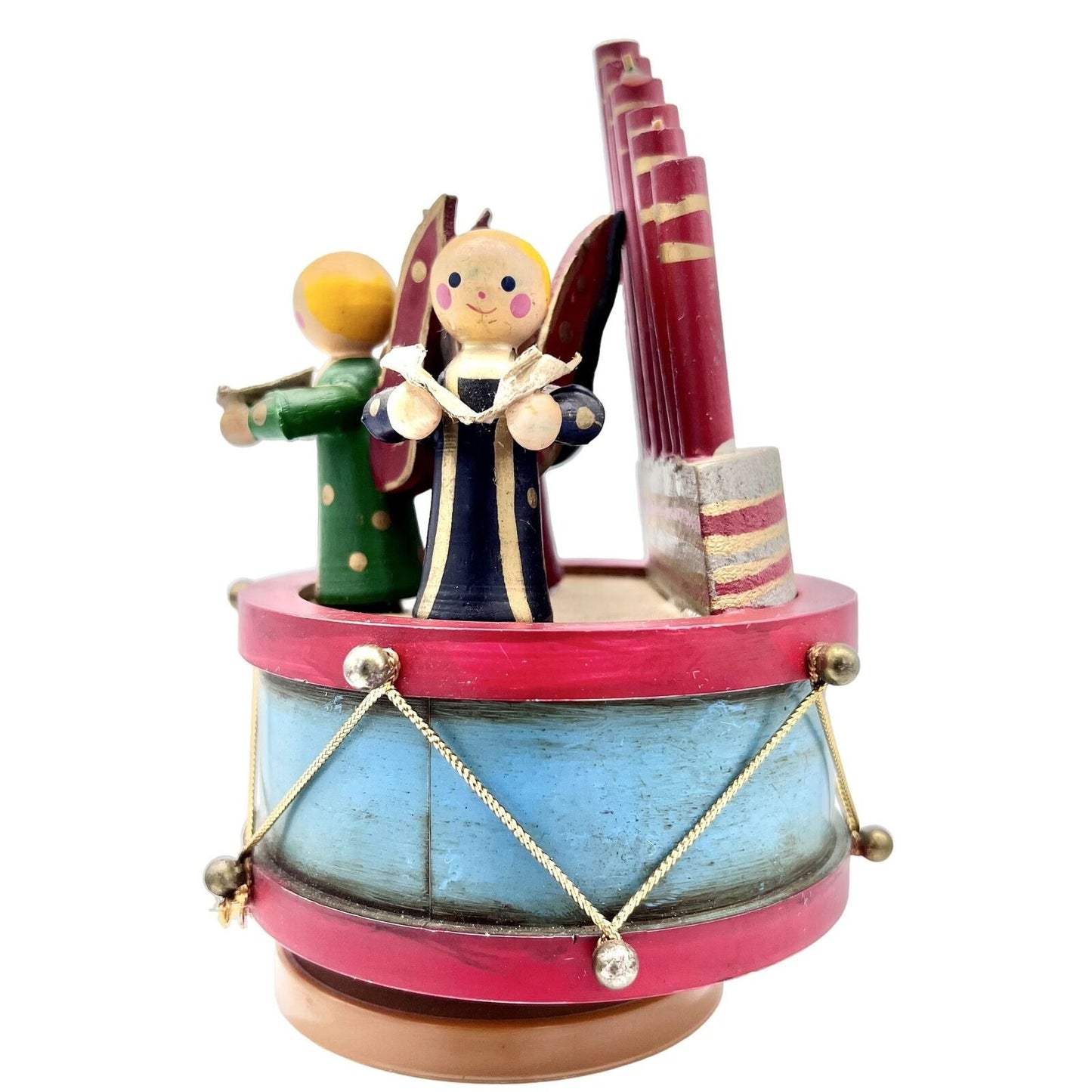 Christmas Vintage Music Box 6.5 x 4.5 Angels Singing Jingle Bells Works Well