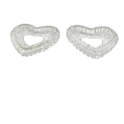 Tiny Hearts Container Set of Two 2.5 x 2.5 Clear Glass Valentines