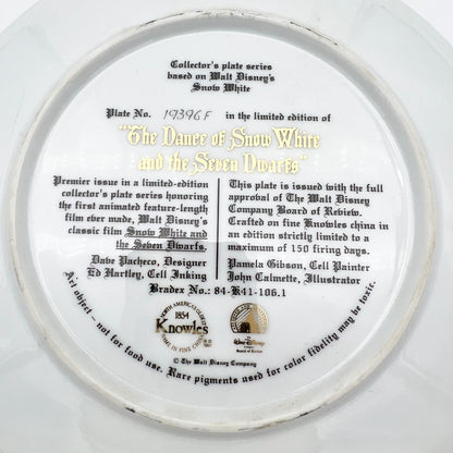 Disney Knowles China Plate #19396F The Dance of Snow White and the Seven Dwarfs