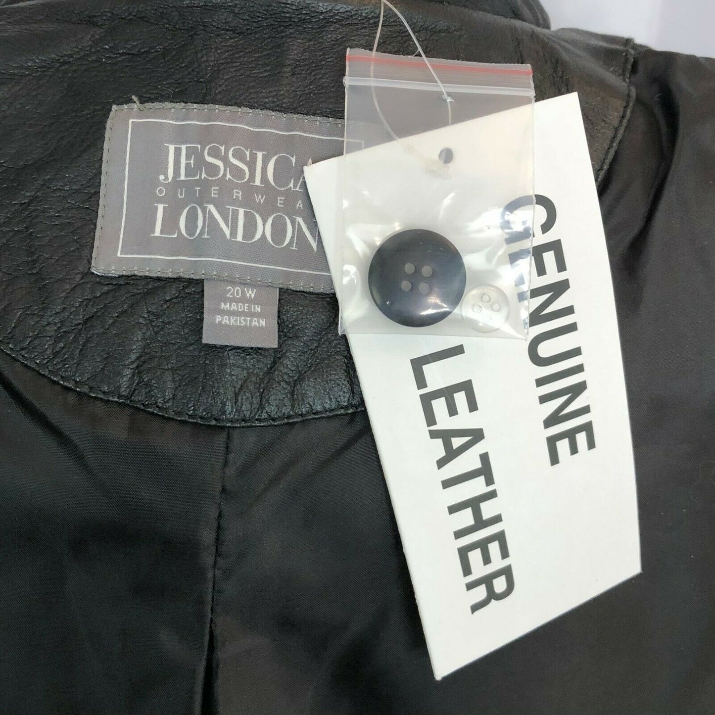 Jessica London 20W Black Leather Blazer Classic Stylish Women NWT